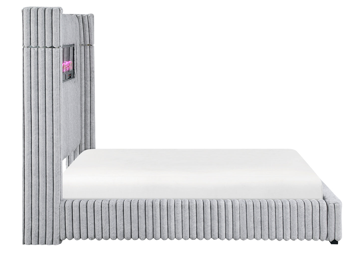 Remote control Fireplace Queen/King Modern Bed Model 2411 Toronto Stocks