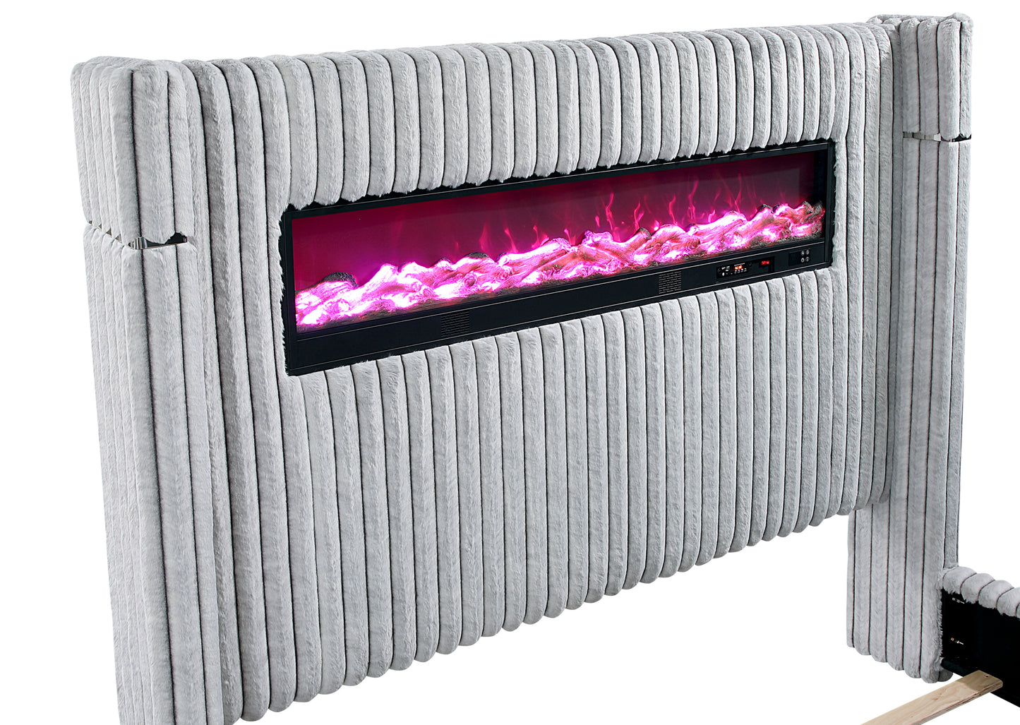 Remote control Fireplace Queen/King Modern Bed Model 2411 Toronto Stocks