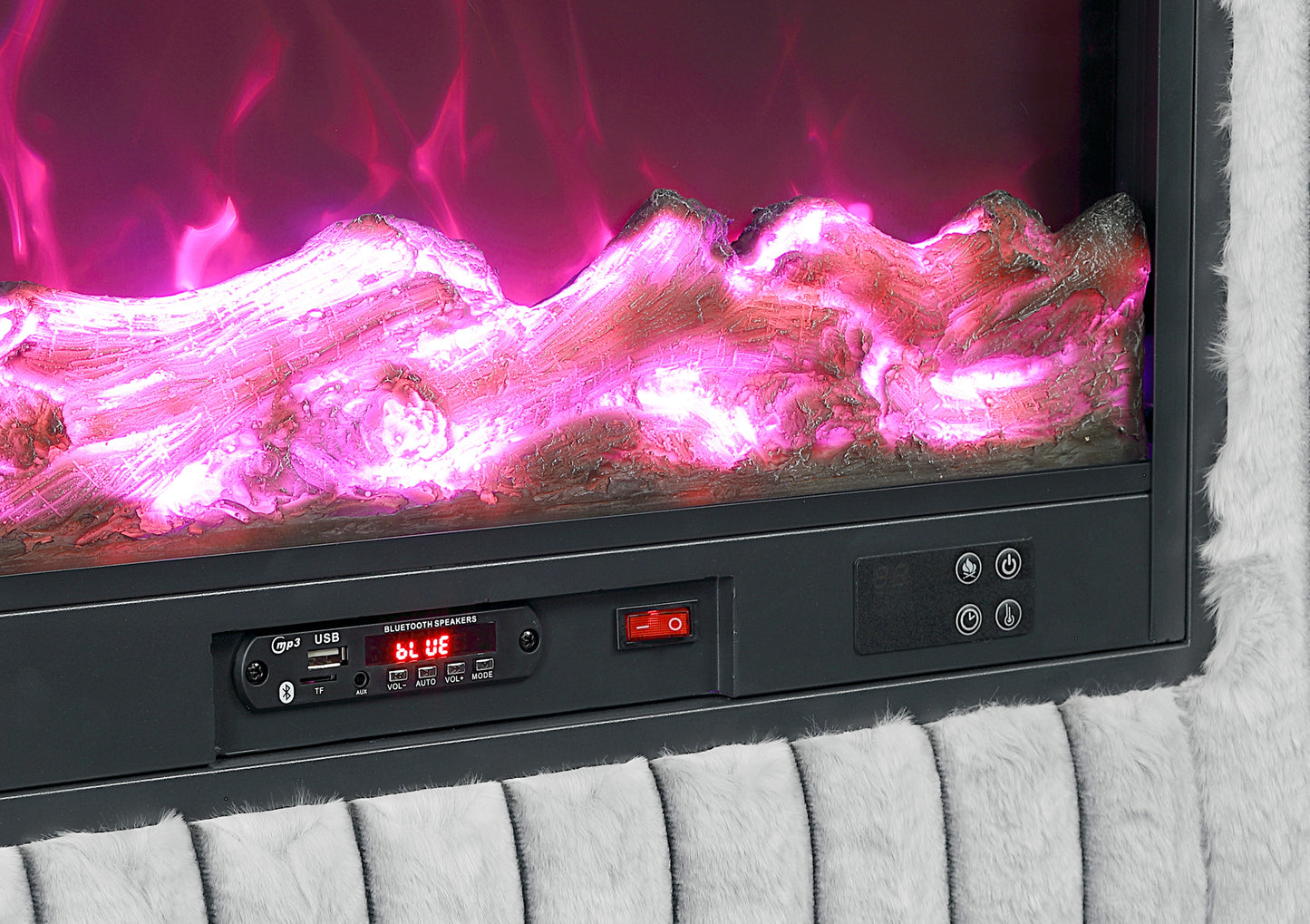 Remote control Fireplace Queen/King Modern Bed Model 2411 Toronto Stocks