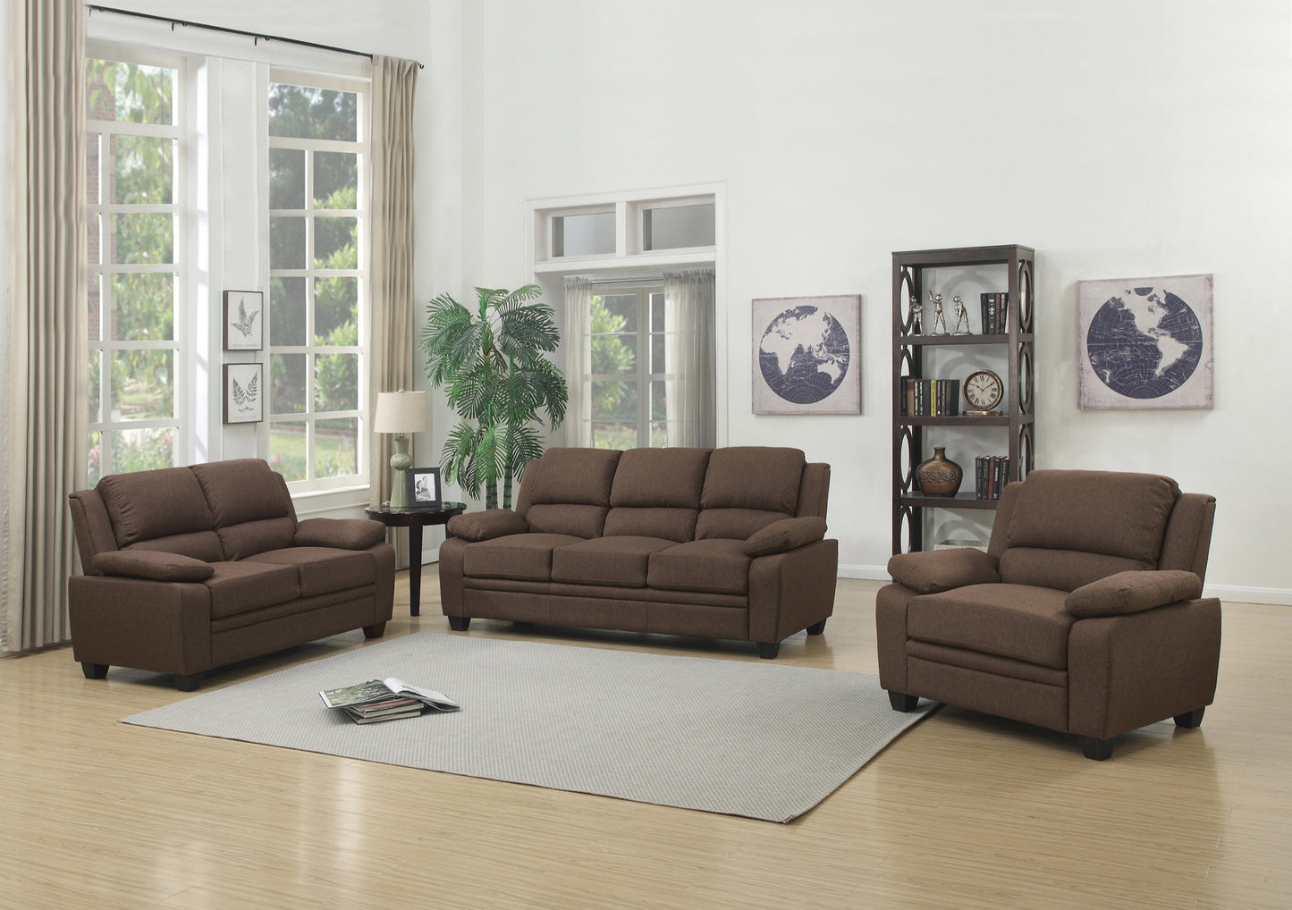 Canapé/causeuse/fauteuil en tissu, modèle 9151BR, en stock à Toronto