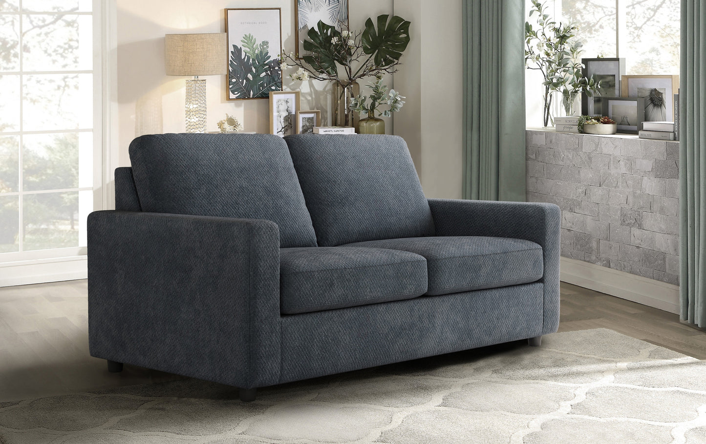 Canapé-lit modèle 9909GY-2SB avec matelas en mousse, en stock à Toronto