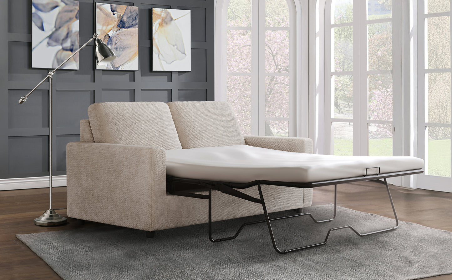 Canapé-lit modèle 99094BE-2SB avec matelas en mousse, en stock à Toronto