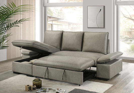 Model  99098GRYSS 3-piece Sectional with Reversible Storage Chaise, Pullout Sleeper, & Drop-Down Table Toronto Stocks