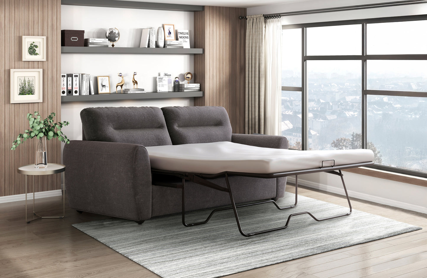 Model  99093GY-2SB Sofa Bed with Foam Mattress Toronto Stocks