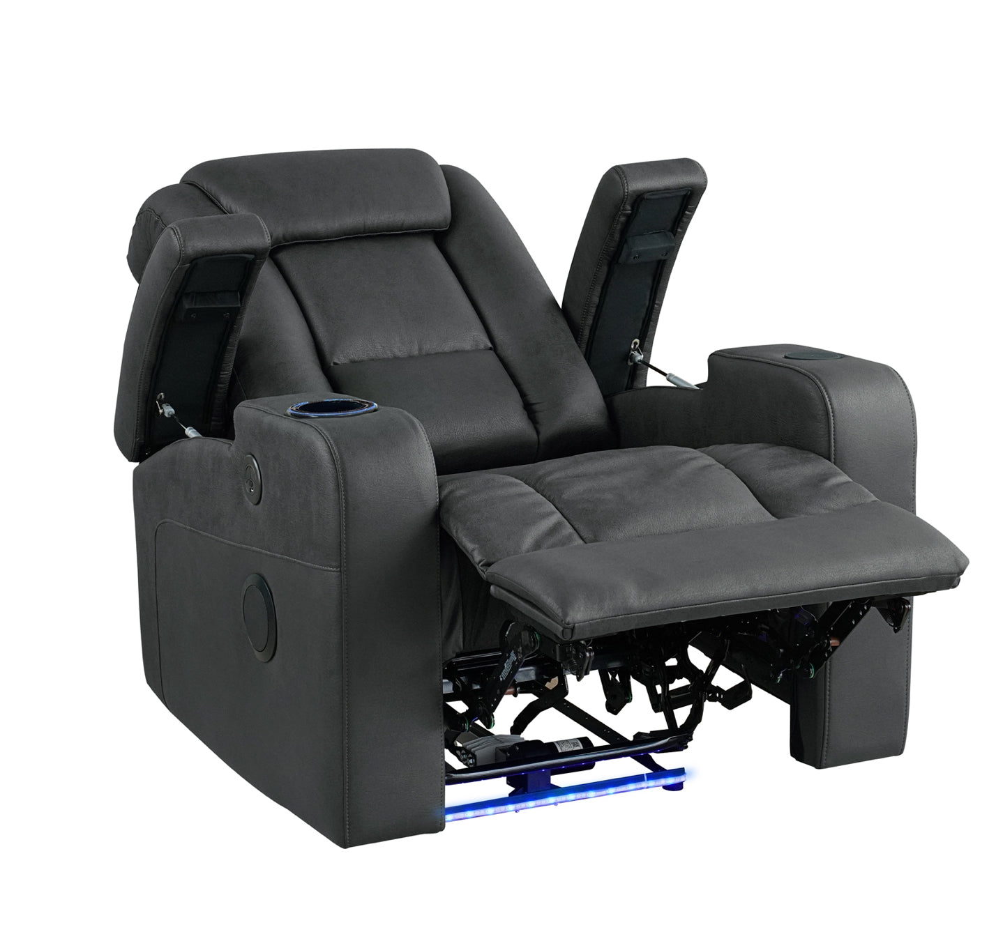Model 99096CHR-1PW Power Reclining Chair with Wireless Charger, Cooling Cup-Holder, Storage Arms, Speakers, LED Light & USB Port Toronto Stocks (Copy)