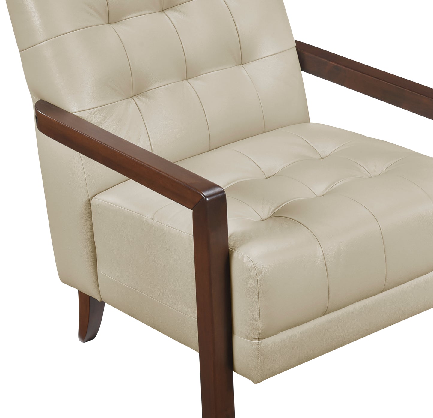 Contemporary Leather Accent Chair 1010BEG-1  Toronto Stock Item