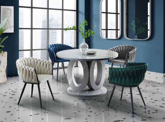 Tempered Glass Top Round Dining Set 5pc 5934