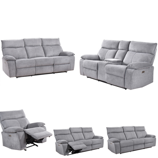 Electric Powered Recliner Sofa Set 99077P-GRY