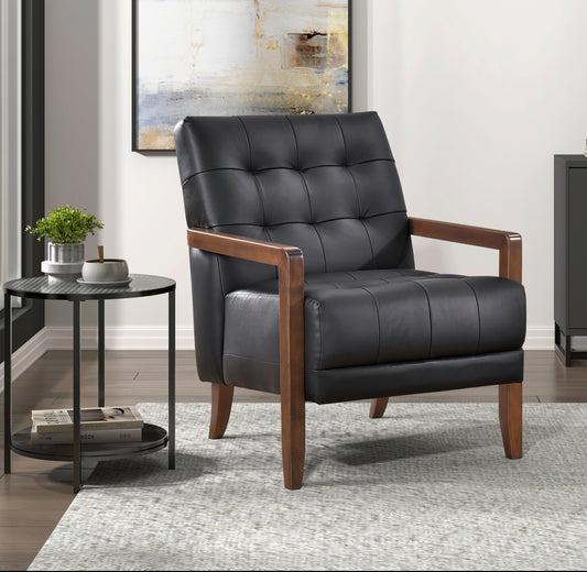 Contemporary Leather Accent Chair 1010BLK-1  Toronto Stock Item