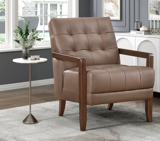 Contemporary Leather Accent Chair 1010BRW-1  Toronto Stock Item