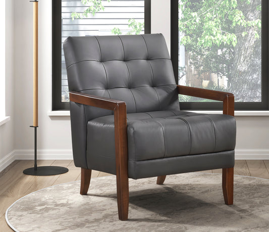 Contemporary Leather Accent Chair 1010DGY-1  Toronto Stock Item (Copy)