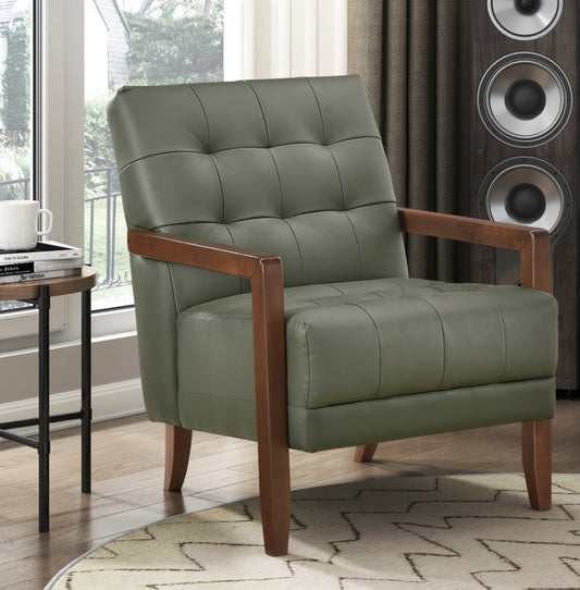 Contemporary Leather Accent Chair 1010GRN-1  Toronto Stock Item