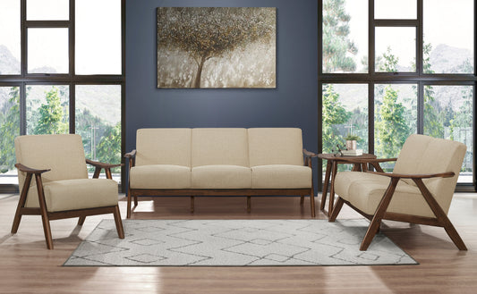 Contemporary Modern Fabric Wooden Sofa Set 1138BR Toronto Stock