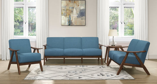 Contemporary Modern Fabric Wooden Sofa Set 1138BU Toronto Stock