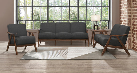 Contemporary Modern Fabric Wooden Sofa Set 1138DGY Toronto Stock