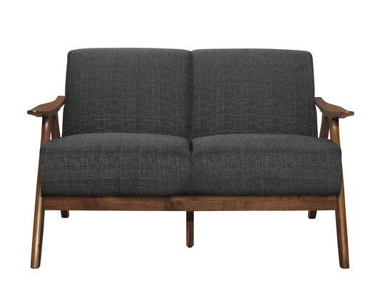Contemporary Modern Fabric Wooden Love Seat Only  1138DGY-2 Toronto Stock