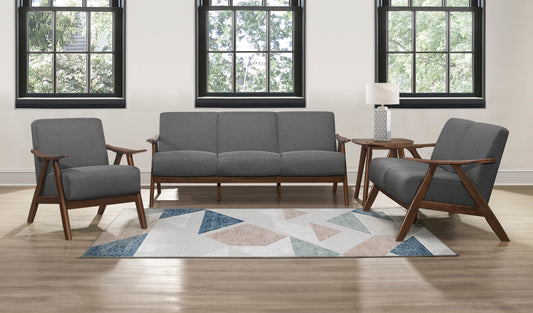 Contemporary Modern Fabric Wooden Sofa Set 1138GY Toronto Stock
