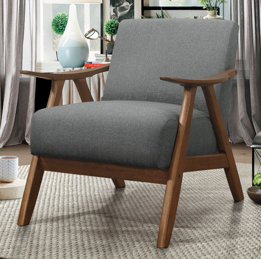 Fabric Wooden Contemporary Accent Chair 1138GY Toronto Stock