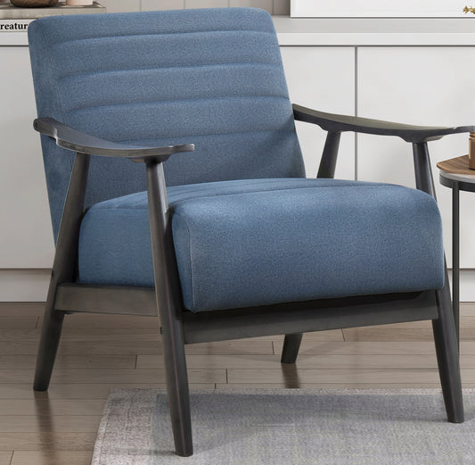 Contemporary Fabric Wooden Accent Chair 1287BU Toronto Stock