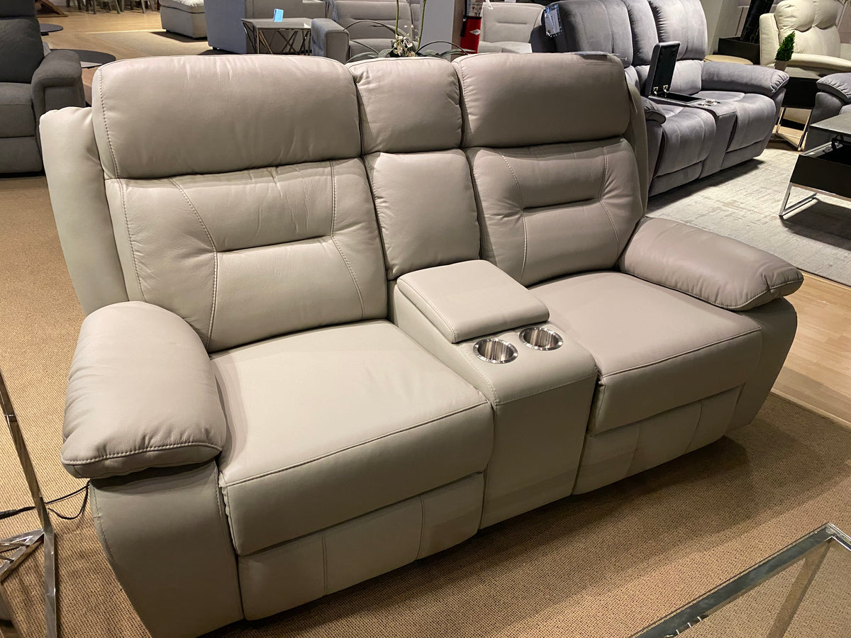 Model 9629SVE leather power recliner sofa, alternate showroom view