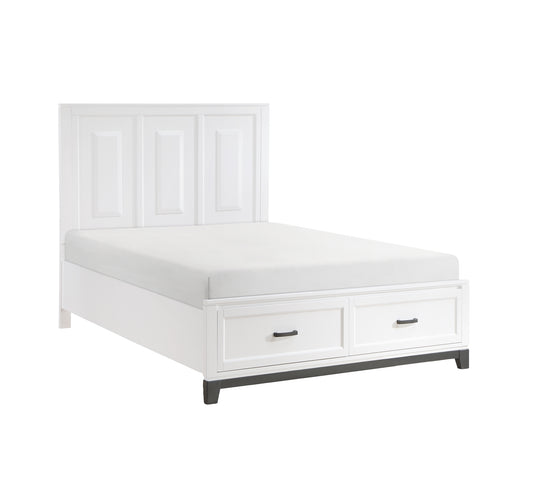 White Storage Queen/King Bed with 2 Drawers 1450WH Toronto Stocks