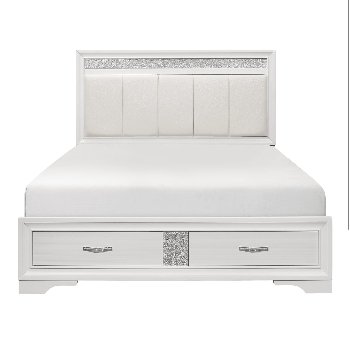 White Storage Drawers Queen/King Bed & Night Tables 1505W Limited Toronto Stock