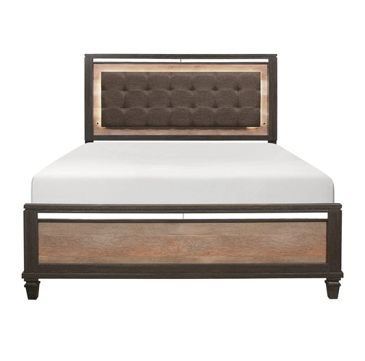 Rustic Style LED Headboard Queen/King Bed 1518 Toronto Stocks