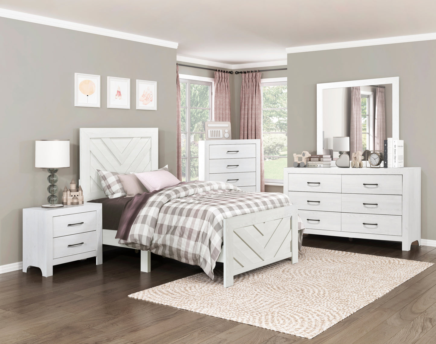 Children/Kid/Youth Twin or Double/Full Bed & Set 1534PNWH California Stocks (Twin/Full Bed )