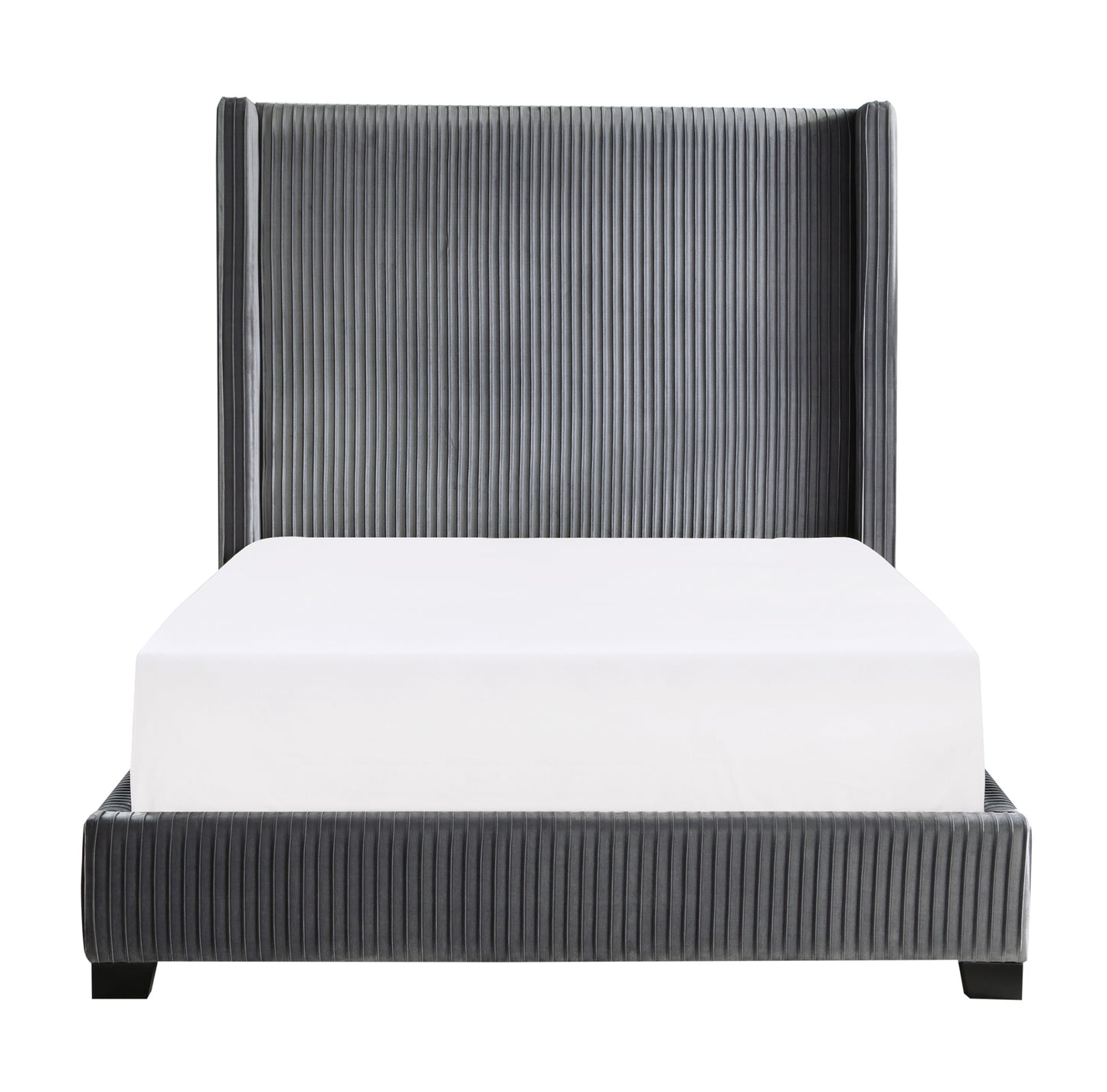 High Headboard Transitional Design Velvet Queen/King/Full Bed 1547GY Toronto/Vancouver Stocks