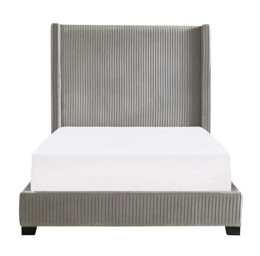 High Headboard Transitional Design Velvet Queen/King/Full Bed 1547TP Toronto/Vancouver Stocks