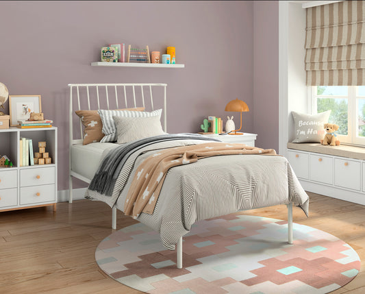 White Metal Bed Queen/King/Double/Full/Single Size 1630WH Toronto Stocks Limited