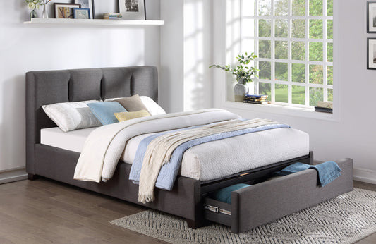 Fabric King Platform Bed with Storage Drawer  1632GHK-1EKDW Limited Stocks Toronto