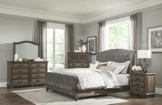 Classic Luxury Fabric Sleigh Bed & Set 1693 Limited Stocks Toronto