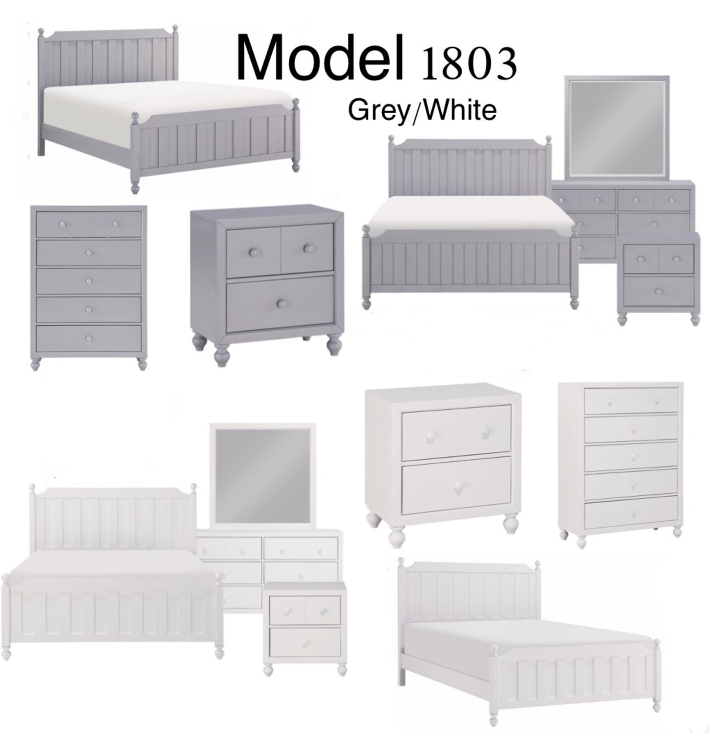 Full/Double size White Children/Kid/Youth Bed & Sets 1803W Limited Stocks Toronto