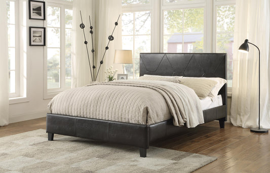Dark brown faux leather Queen bed 1881PU Limited Stocks Toronto