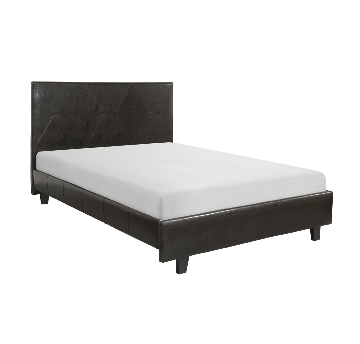 Dark brown faux leather Queen bed 1881PU Limited Stocks Toronto
