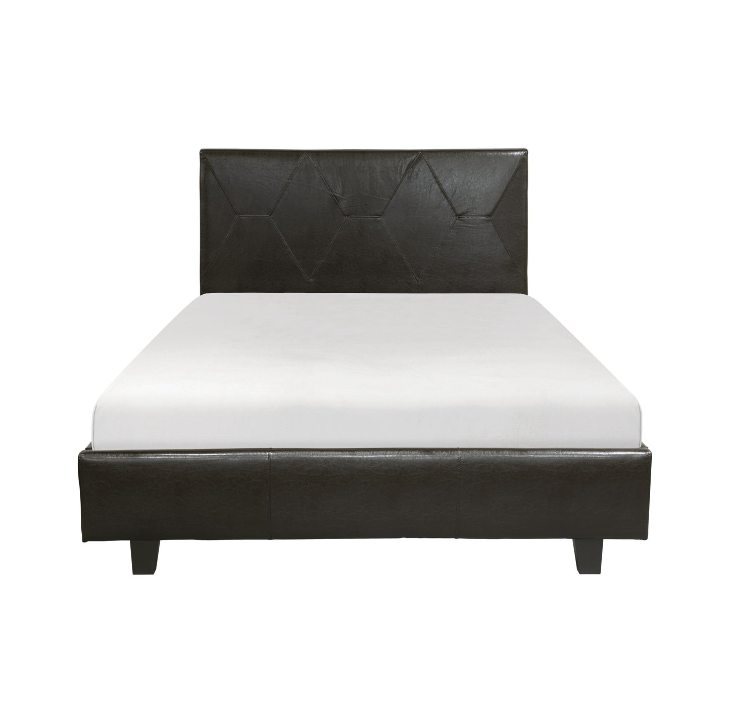 Dark brown faux leather Queen bed 1881PU Limited Stocks Toronto