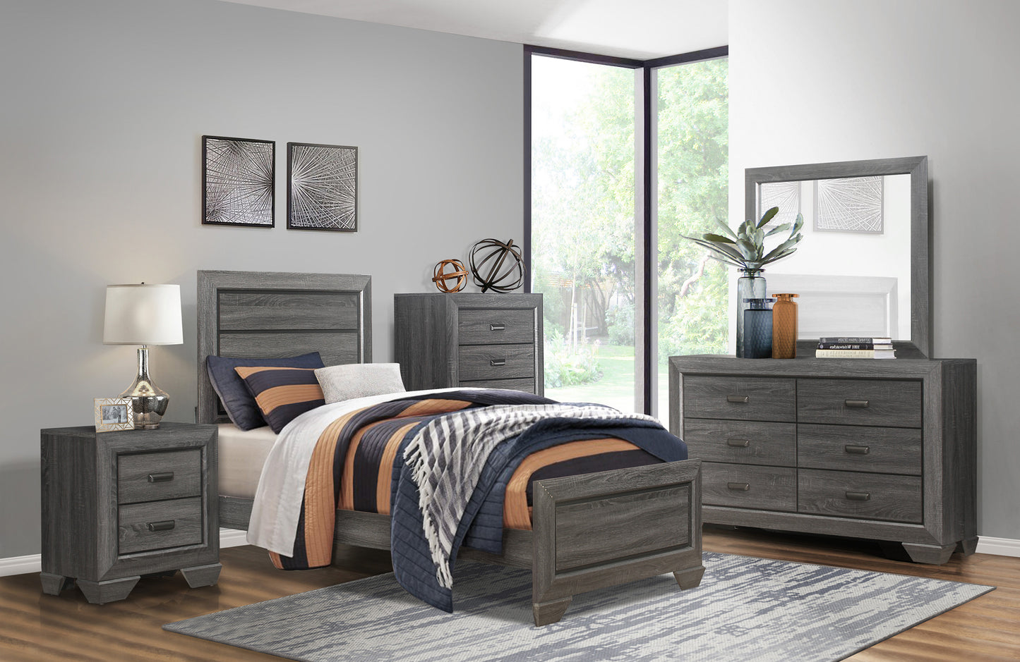 Contemporary Design Queen Bed & Set 1904GY Limited Stocks Toronto + California