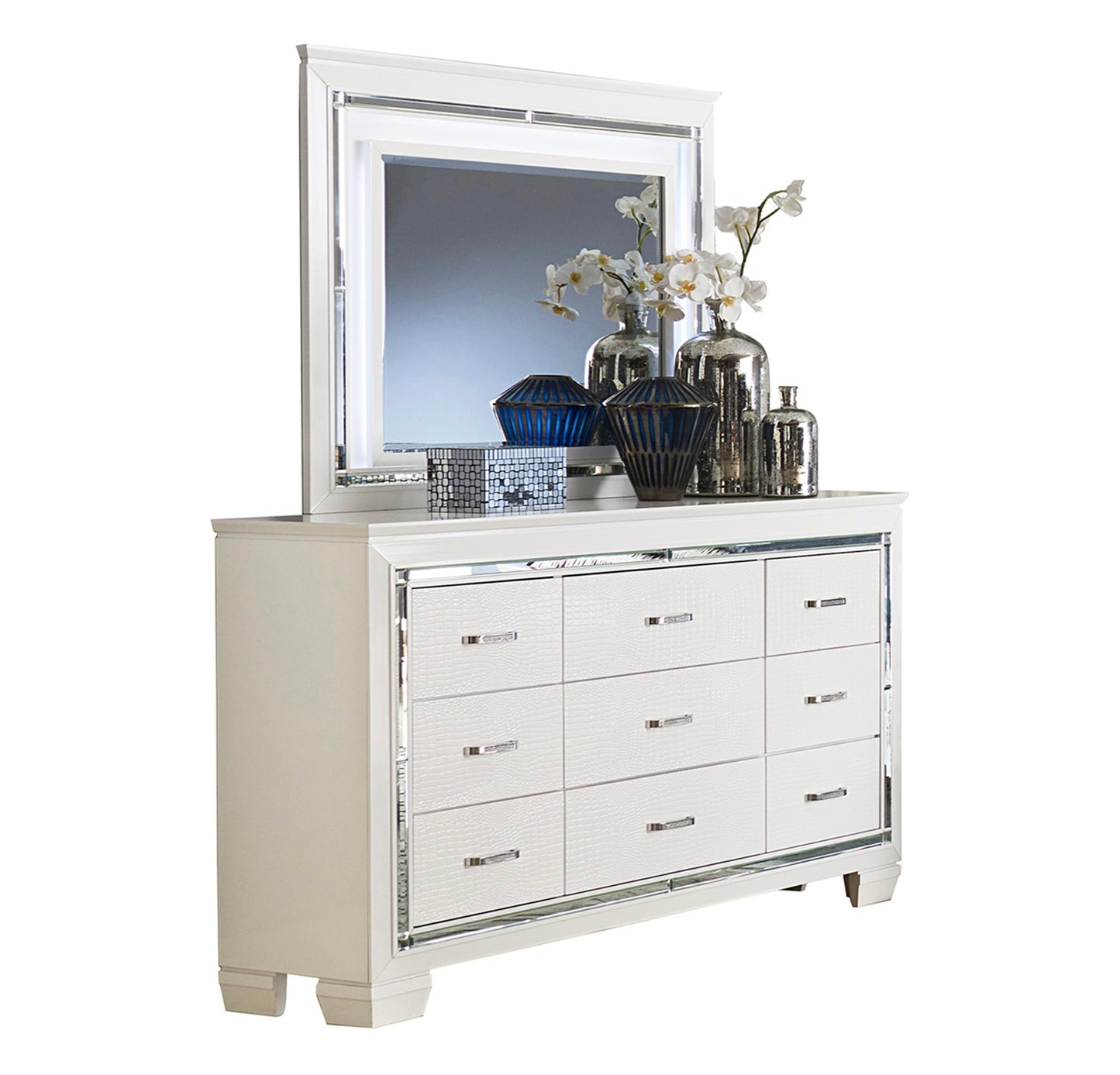 Classic Glamorous Black/White Night Tables/Chests/Dressers/Mirror 1916BK/W Limited Stocks Toronto