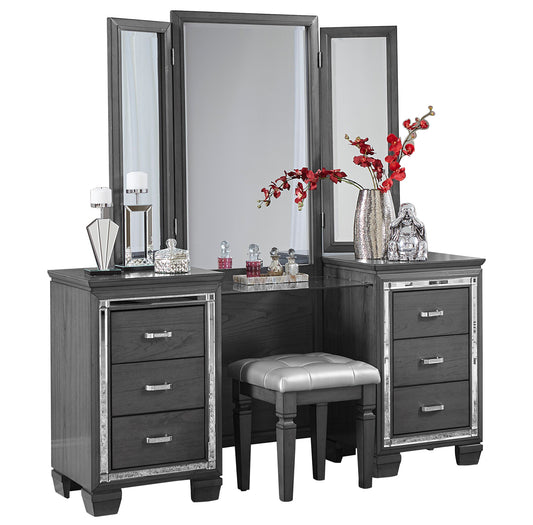 Vanity Dresser Mirror with Stool 1916GY-15/14 Very  Limited Stocks Toronto