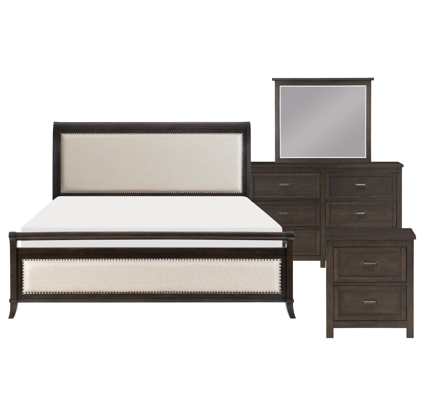 Transitional Design Upholstered Sleigh King Bedroom Set 1923NB Limited Stocks Toronto
