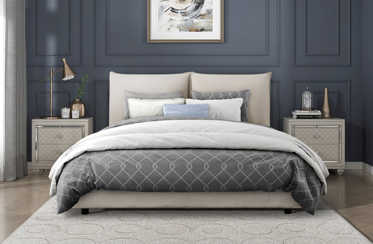 Modern Contemporary Fabric Upholstered Queen/King/Full Bed 1930 Limited Stocks Toronto + California