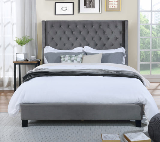 Classic Design Winged Upholstered Queen/King Bed 1992GY Limited Stocks Toronto