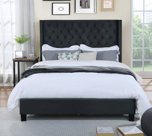 Classic Design Winged Upholstered Queen/King Bed 1992BK Limited Stocks Toronto