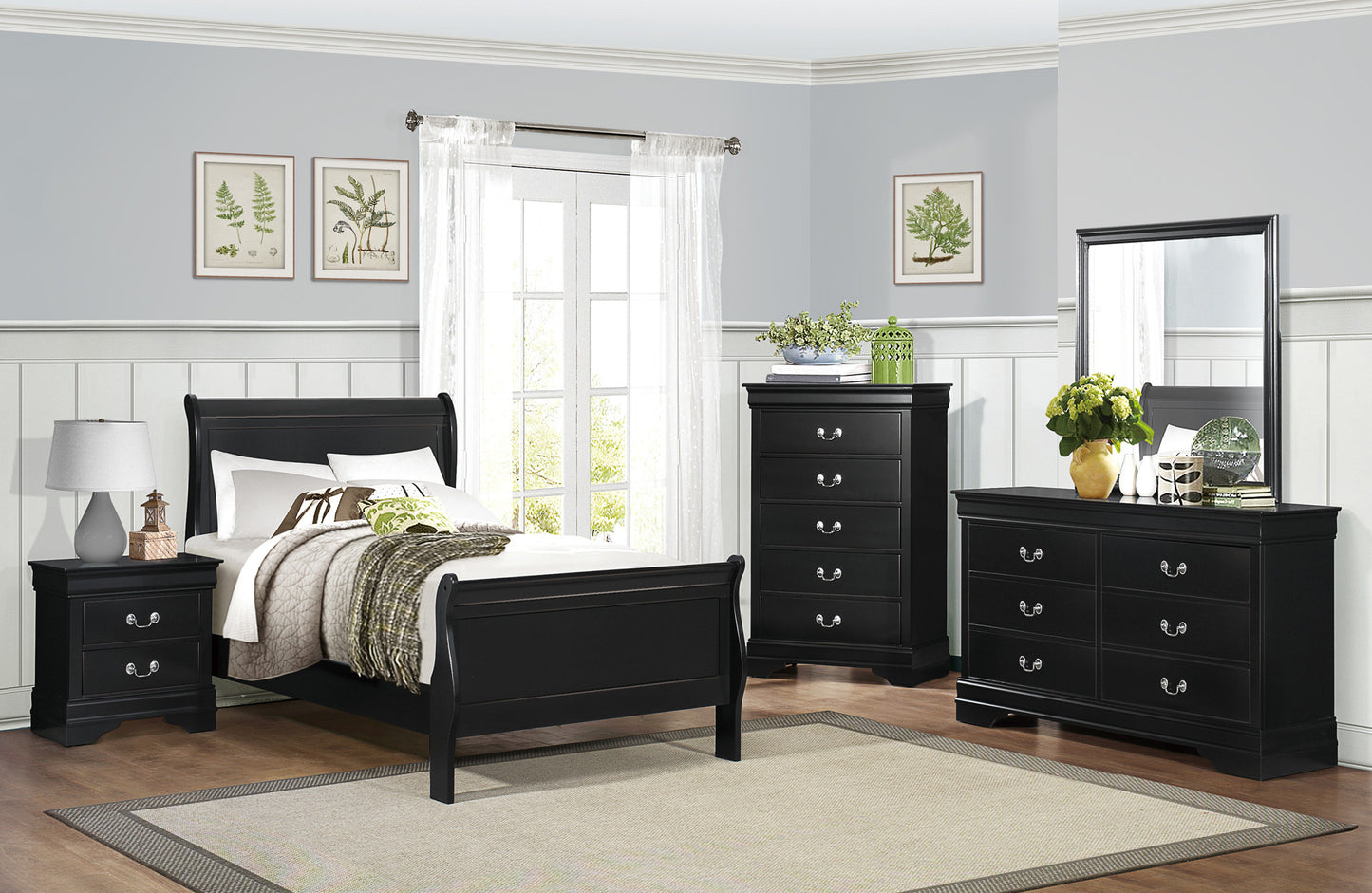 Children/Adult Sleigh Twin/Full/Queen/King Beds & Sets 2147BK California Stocks