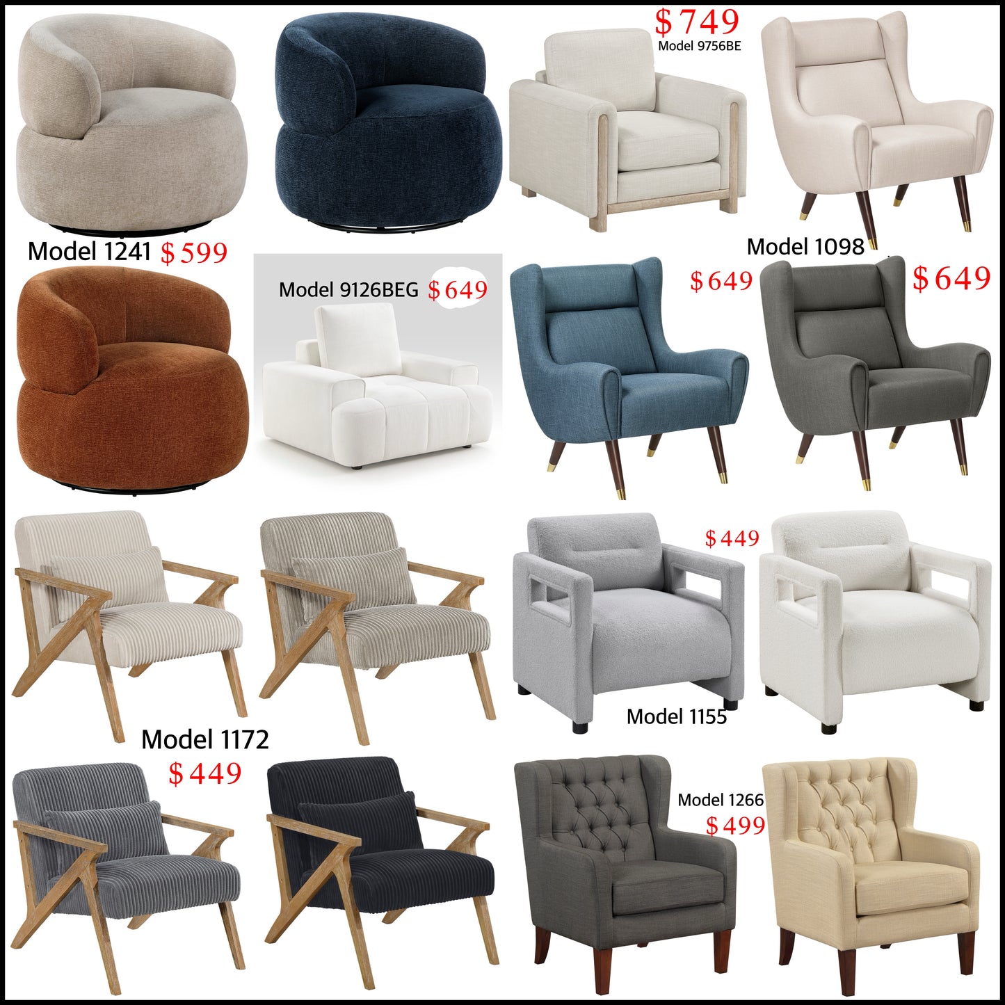 Fauteuil d'appoint contemporain en similicuir 1011DGY-1 - Article en stock à Toronto 
