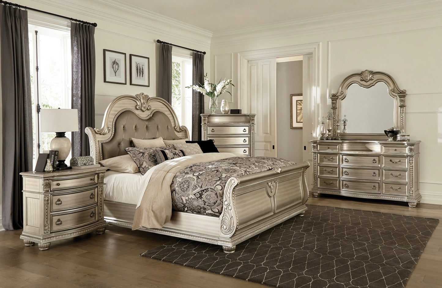 Queen/King Bedroom Set Model 1757SV  California