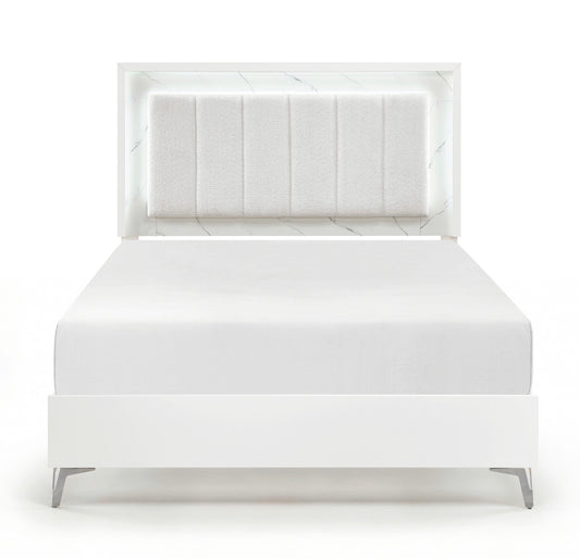 Ensemble de chambre à coucher en bois 1420, lit avec 2 tiroirs, en stock à Toronto 