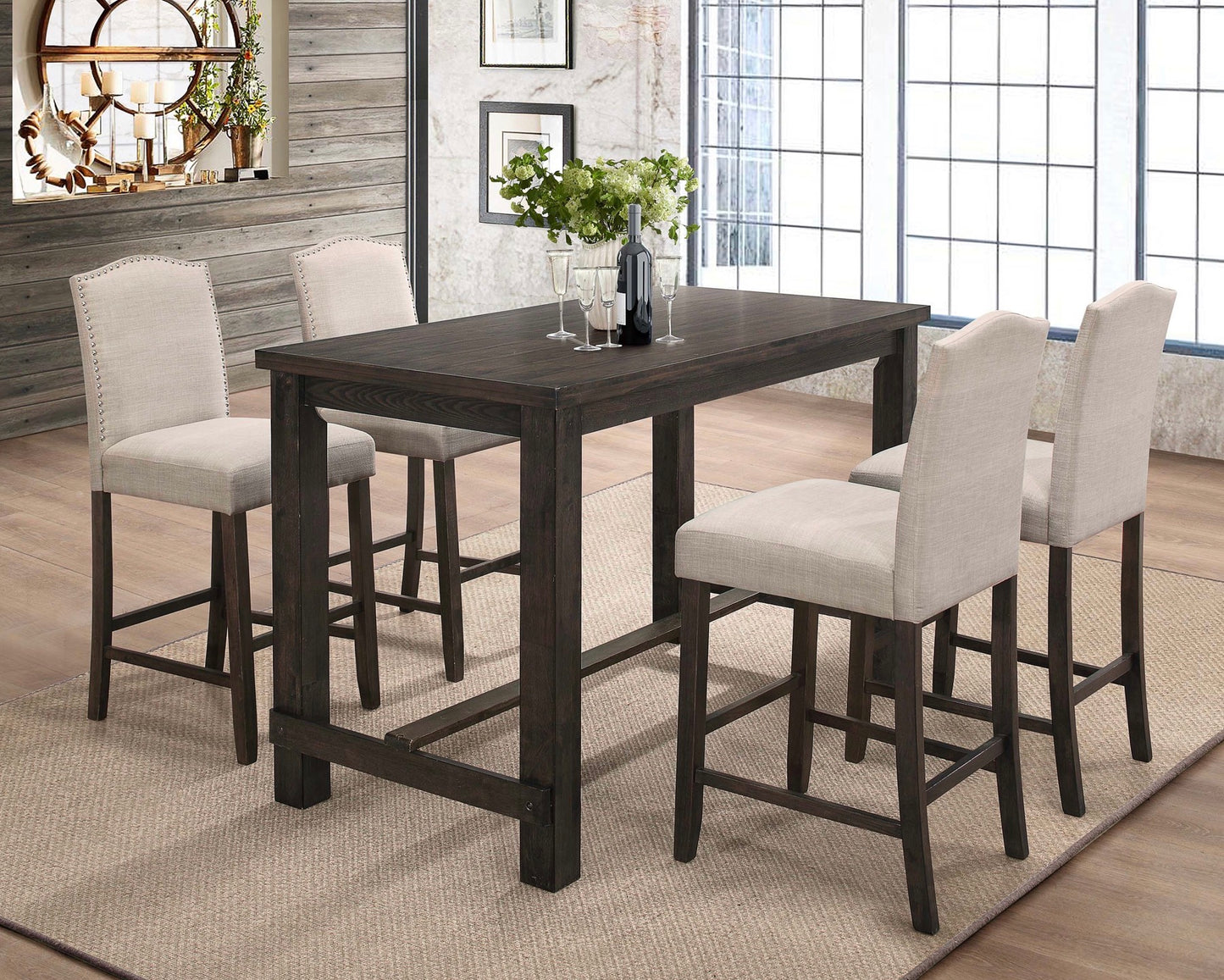 Offre spéciale : Ensemble de salle à manger avec comptoir CLR, modèle 5190, 4 pièces