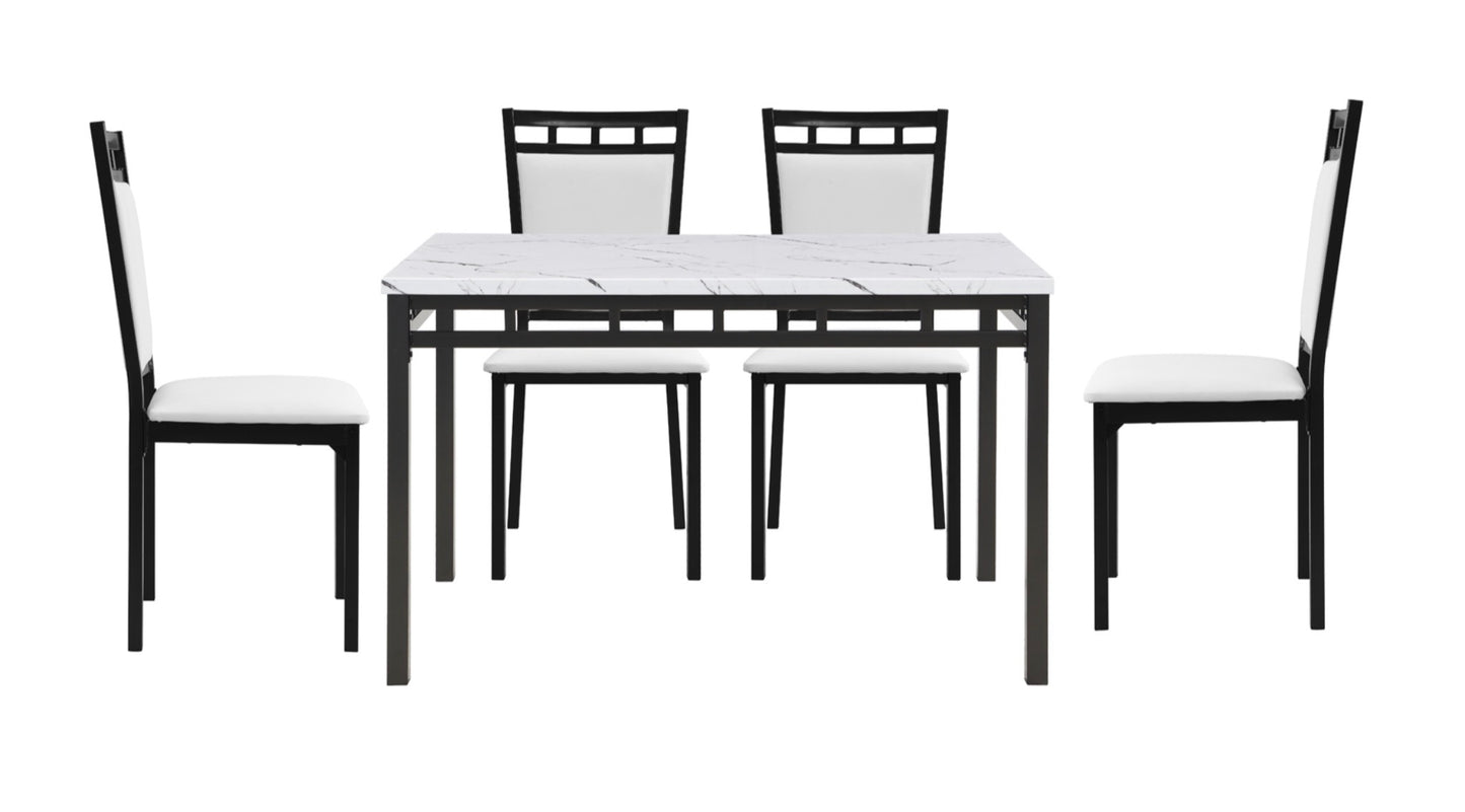 Ensemble de salle à manger 5 pièces, modèle 5275, plateau en imitation marbre. En stock à Toronto.